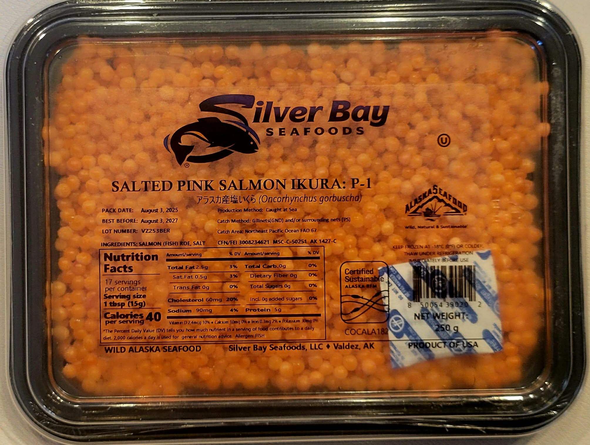 Wild Red Pink Salmon “Silver Bay" 250g